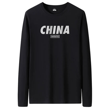T Shirts Men New Fashion 2025 O-Neck Slim Long Black Sleeve T-Shirt Male Clothing Casual Tee Shirt 28 Styles Plus Size S-6XL