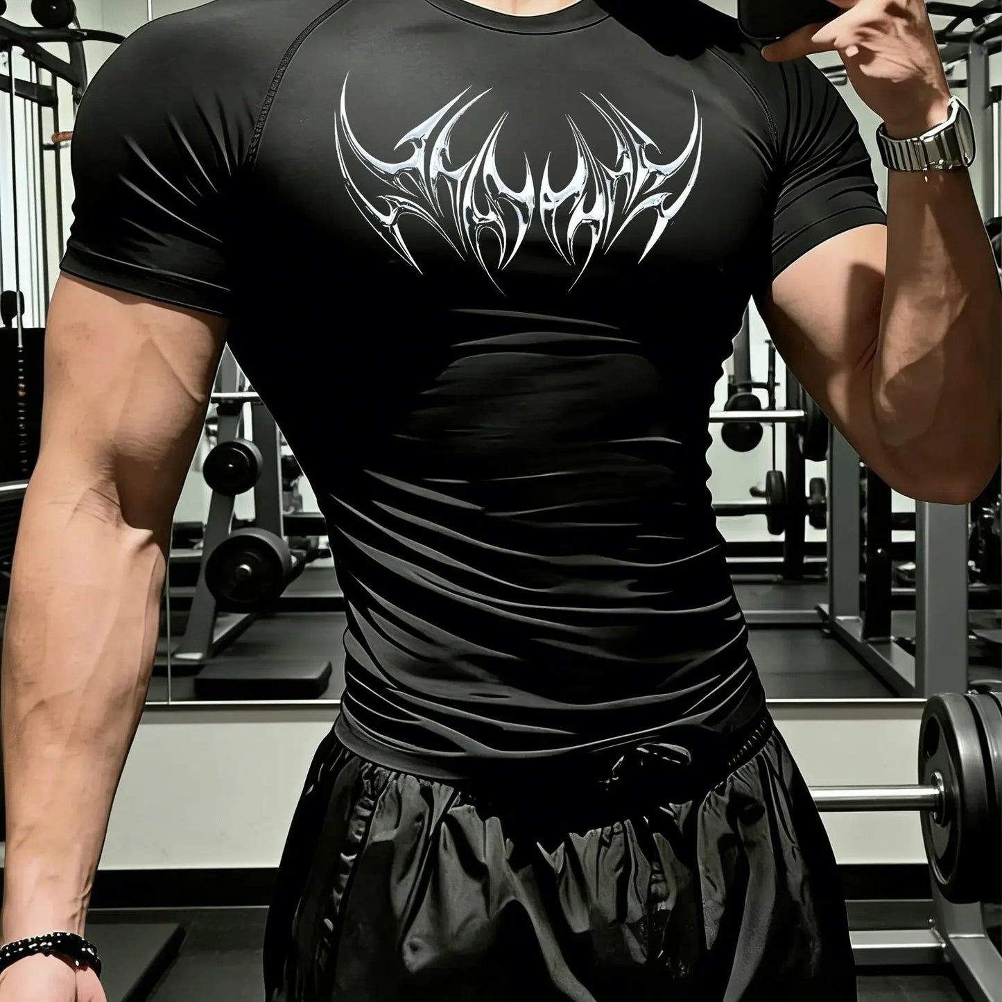New Men's and Women's Fitness Clothing, Trendy Pattern Printing, High Elasticity, Breathable Tight-Fitting Fabric