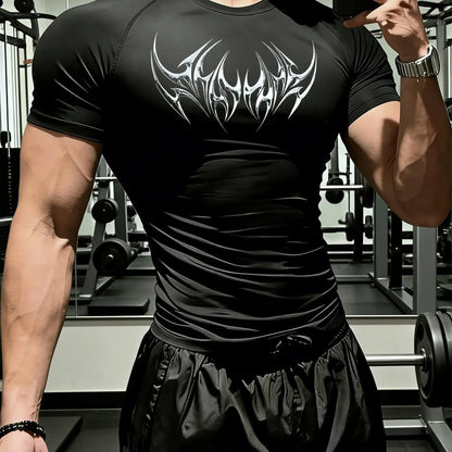 New Men's and Women's Fitness Clothing, Trendy Pattern Printing, High Elasticity, Breathable Tight-Fitting Fabric
