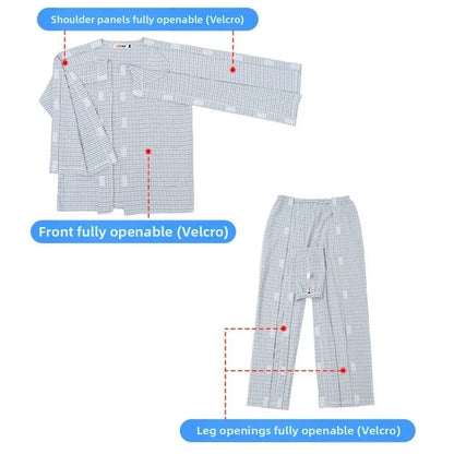 Convenient Bedridden Elderly Care Clothing Skin-Friendly Breathable Patient Gown Comfortable Full Tear Away