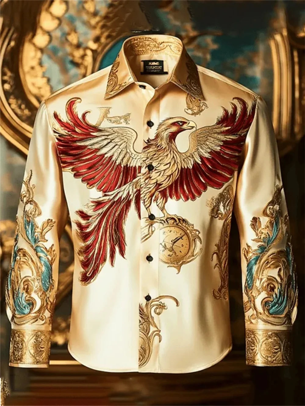 Men's Long Sleeved Shirt, High-Definition Printed Clothing, Outdoor Leisure Vacation, Luxury, Fashionable, High-Quality Designer