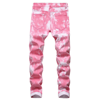 2026 High Quality Colorful Jeans for Men Elastic Slim Straight Casual Trousers Trend Streetwear Male All-match Denim Long Pants
