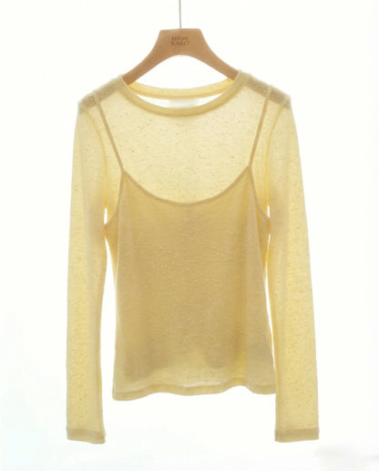 Hirsionsan 2026 New Basic Soft Elegant T Shirts Women Summer Autumn Loose Female Tees Ladies Chic Casual Knitted Soft Woman Tops