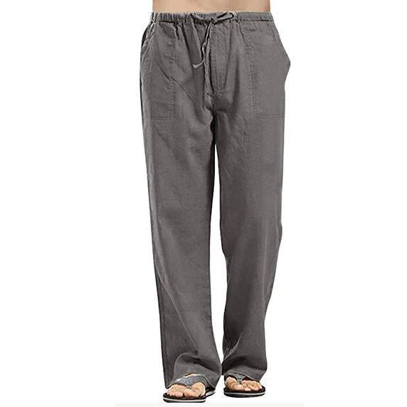 2023 new Men's Comfortable Cotton Linen Pants Male Autumn New Breathable Solid Color Linen Trousers Fitness Pants Streetwear