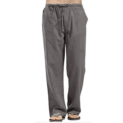 2023 new Men's Comfortable Cotton Linen Pants Male Autumn New Breathable Solid Color Linen Trousers Fitness Pants Streetwear