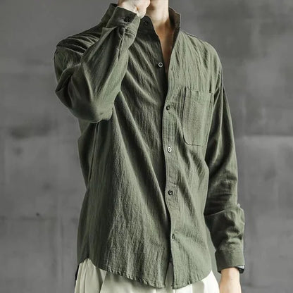 Shirts for Men White with Pocket Linen Man Shirt Elegant Original Fashion 2025 New in Cheap Brand Social Tops S Asia Casual Cool