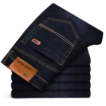 2026 NEW Men Men's Fashion Business Jeans Classic Style Casual Stretch Slim Jean Pants Male Brand Denim Trousers Black Blue Me