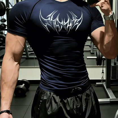 New Men's and Women's Fitness Clothing, Trendy Pattern Printing, High Elasticity, Breathable Tight-Fitting Fabric