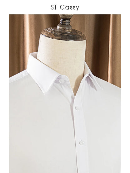 Mens Shirts Long Sleeve Dress Shirts For Slim Fit Camisa Social Business Blouse White Shirt Formal Wedding Suit Groomsman Shirt