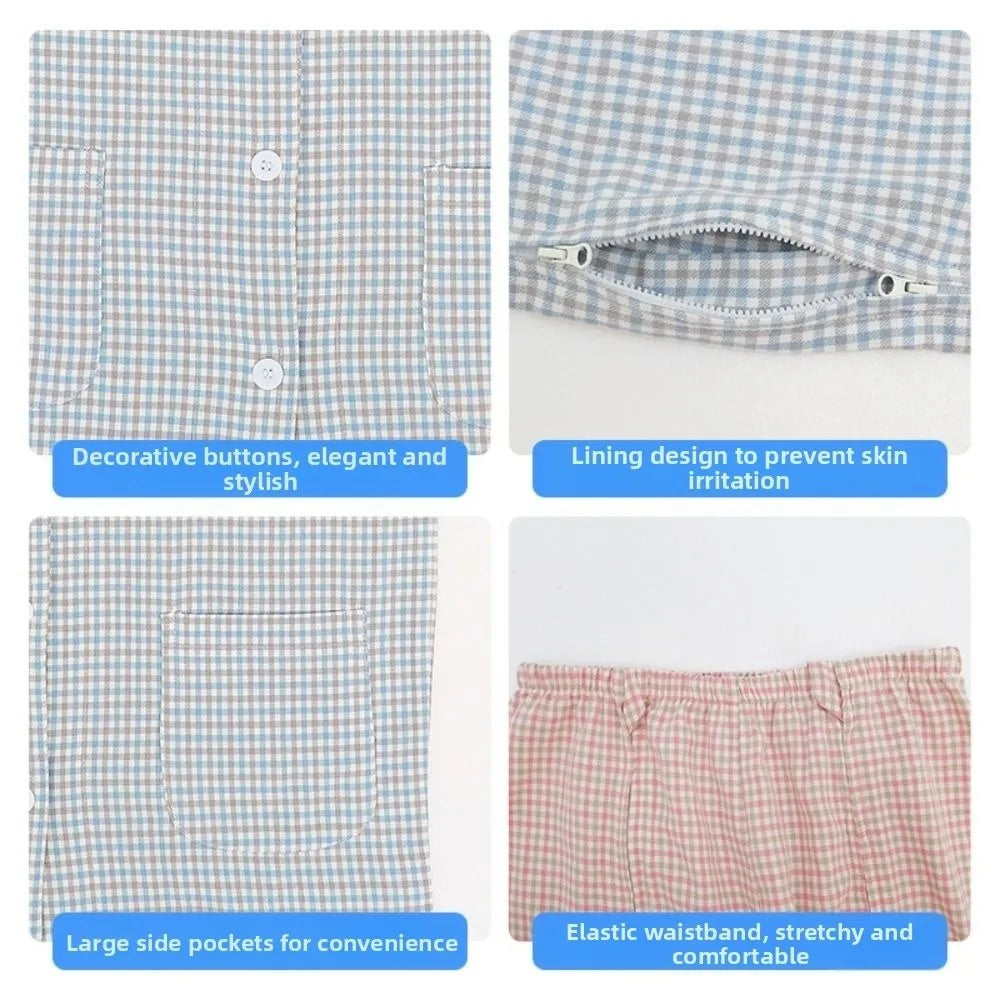 Convenient Bedridden Elderly Care Clothing Skin-Friendly Washable Tear Away Recovery T-Shirt Breathable Full Tear Away