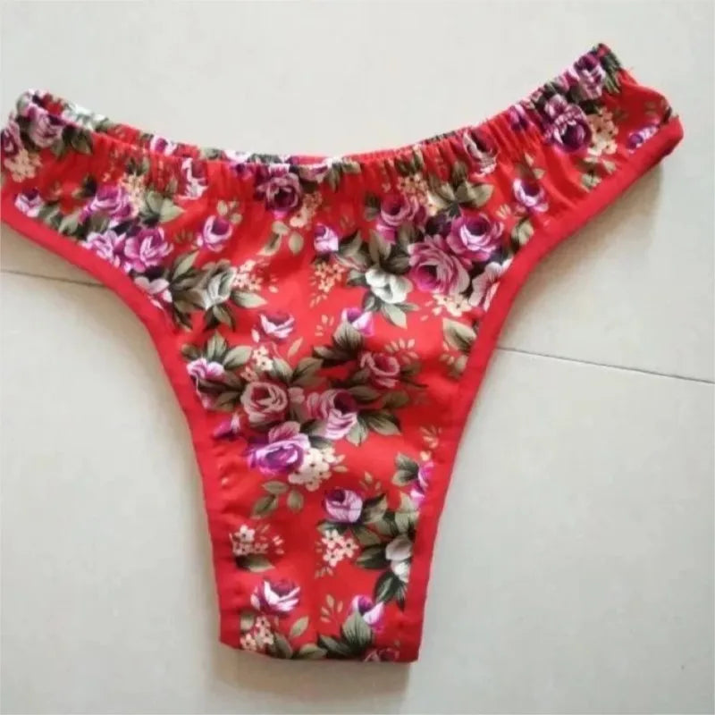 Thong Man's Floral Soft Silky Touch Silky Briefs Live Show DJ Club Sexy Costumes Private Party