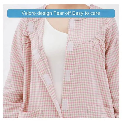Convenient Bedridden Elderly Care Clothing Washable Breathable Patient Gown Soft Full Tear Away Pajamas Suit Hospital Use