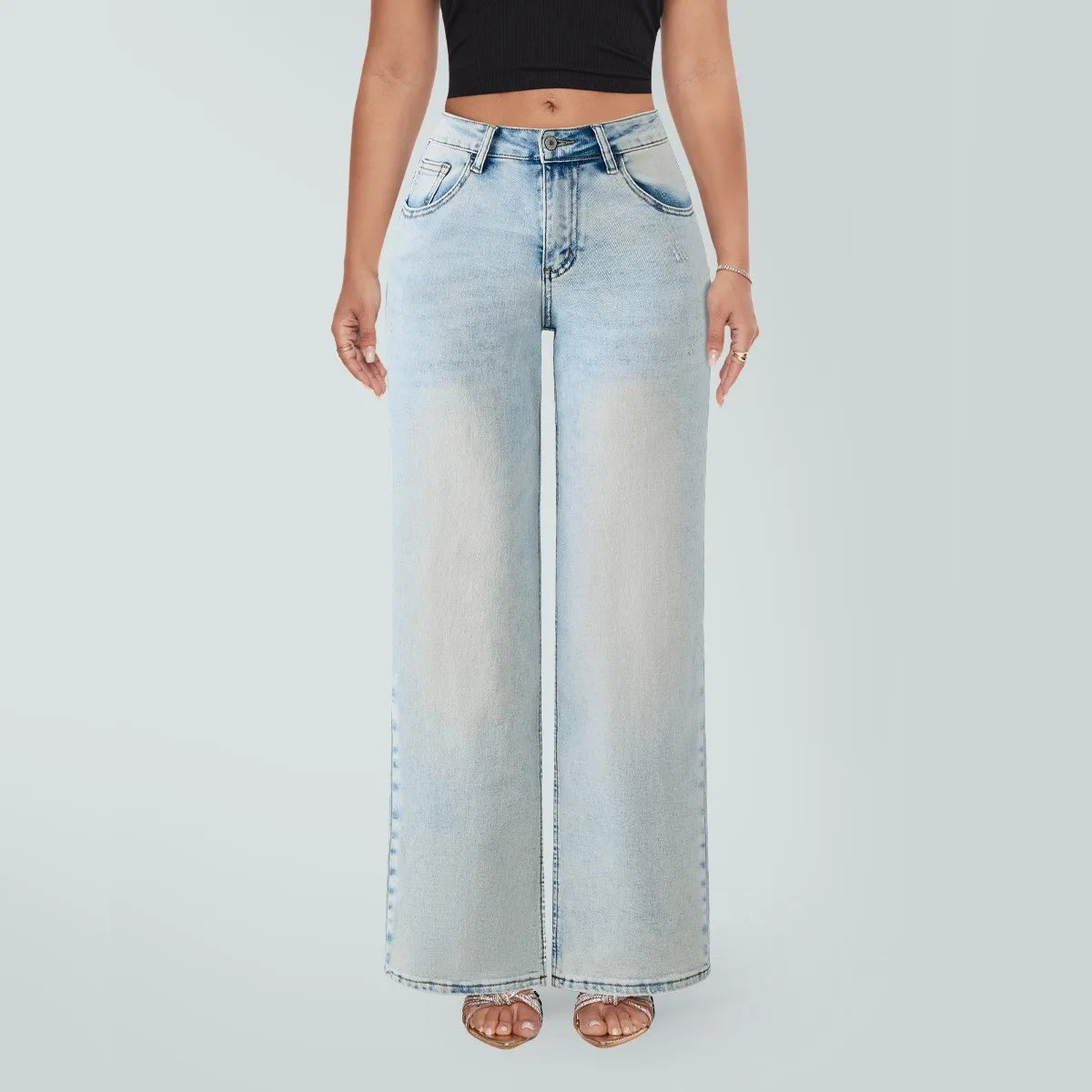 Women's Jeans Low Waist  Loose Floor Length Wide Leg Jeans Casual Daily Vacation Commuting All-match Vintage Y2k Streetwear