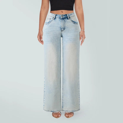 Women's Jeans Low Waist  Loose Floor Length Wide Leg Jeans Casual Daily Vacation Commuting All-match Vintage Y2k Streetwear