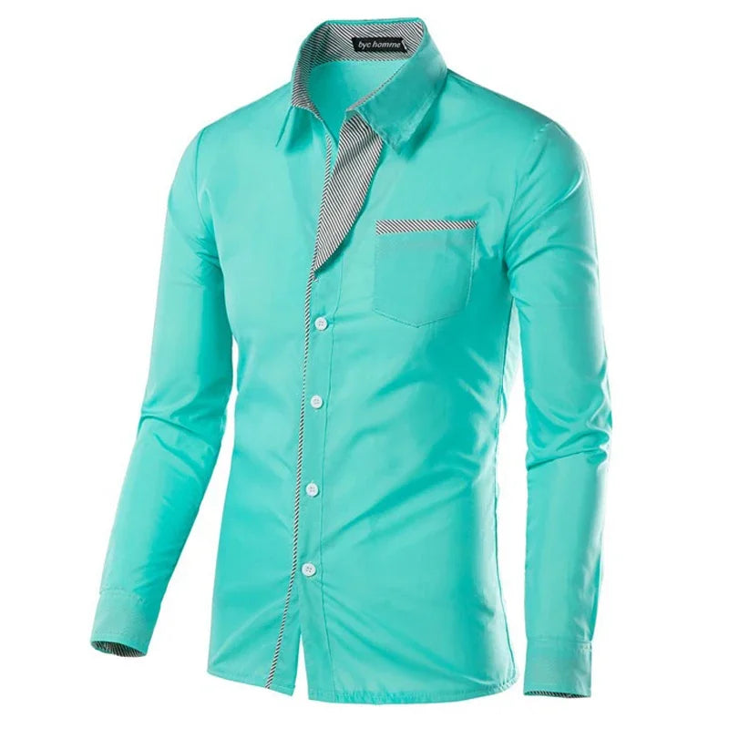 White Striped Shirts Mens 2025 Long Sleeved Business Slim Fit Male Shirt Black Social Clothes Camisa Masculina Vetement Homme