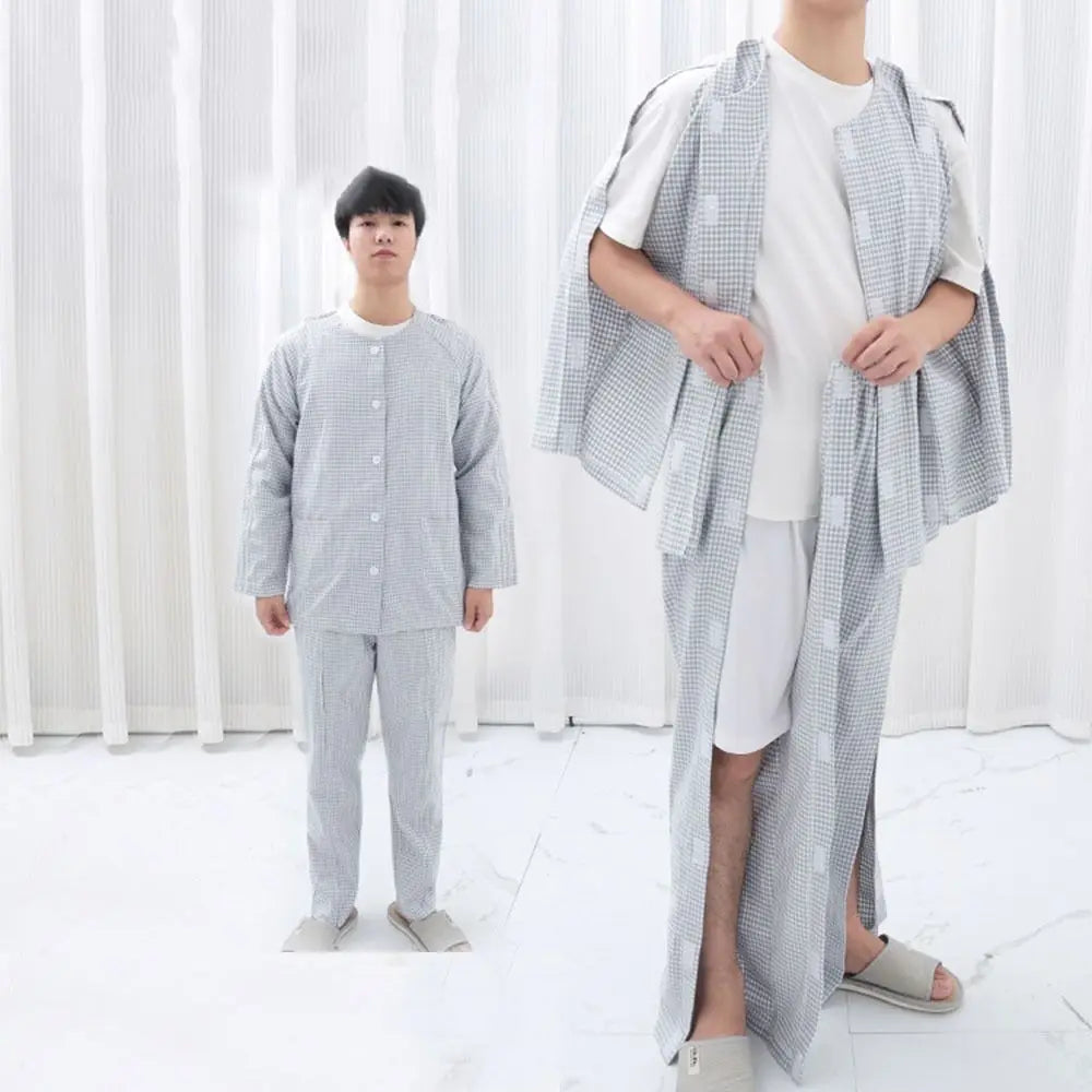 Convenient Bedridden Elderly Care Clothing Skin-Friendly Breathable Tear Away Recovery T-Shirt Full Tear Away Soft Patient Gown
