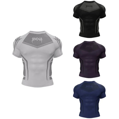 Men Short Sleeve New Style Muscle Fitness Clothes Quick Drying Breathable Stretch Tight Fitting Clothing Sublimation T-Shirt