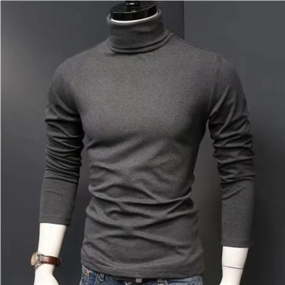 Men's Original Shirts Fall/Winter T-Shirt Fashionable Inner Wear for Men Slim Fit Turtleneck Shirt Solid Black Long Sleeve Shirt