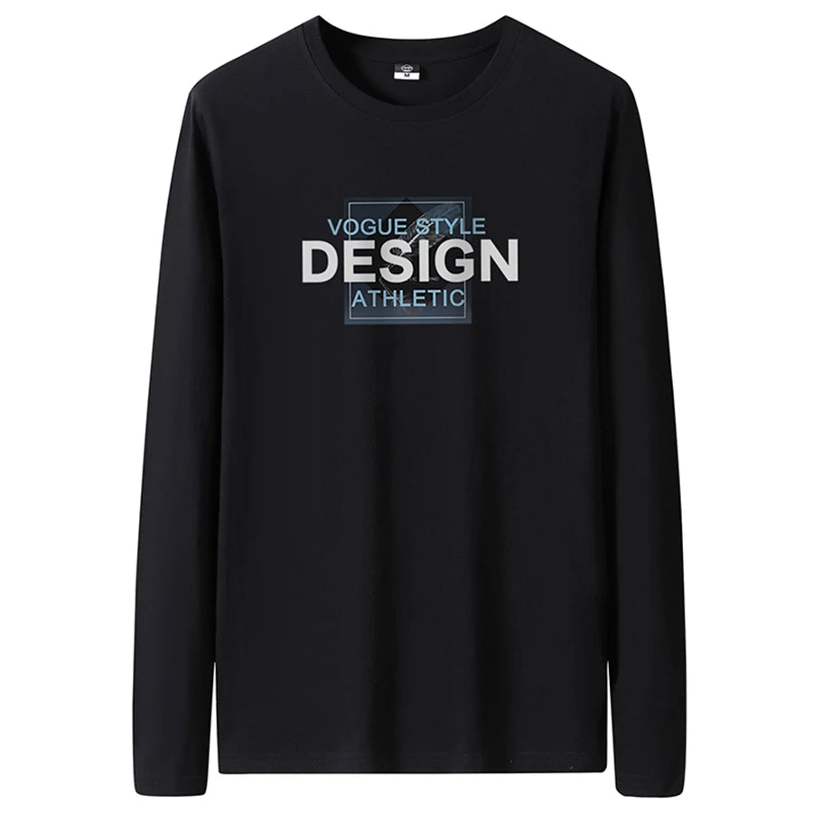 T Shirts Men New Fashion 2025 O-Neck Slim Long Black Sleeve T-Shirt Male Clothing Casual Tee Shirt 28 Styles Plus Size S-6XL