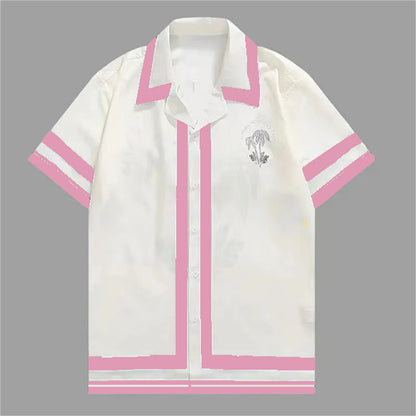 2025 Men's Short Sleeve Shirts Fashion Shirts Hawaiian Casual Comfortable Vacation Travel Oversized Tops camisa blanca hombre
