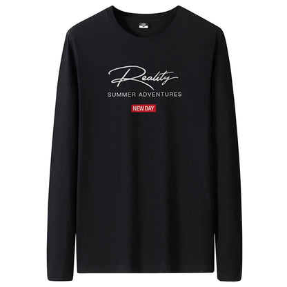 T Shirts Men New Fashion 2025 O-Neck Slim Long Black Sleeve T-Shirt Male Clothing Casual Tee Shirt 28 Styles Plus Size S-6XL