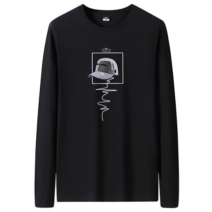 T Shirts Men New Fashion 2025 O-Neck Slim Long Black Sleeve T-Shirt Male Clothing Casual Tee Shirt 28 Styles Plus Size S-6XL