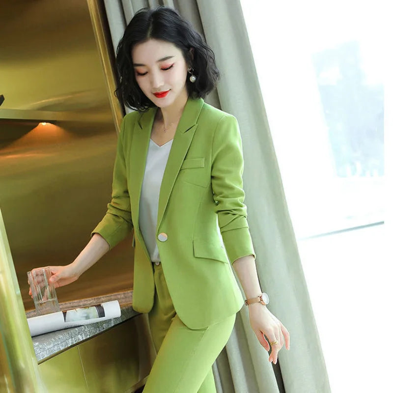 Pant 2 Piece Outfit 2025 Summer Womens Matching Sets Pants Elegant High Quality Blazer Suit Set Of Two Fashion Pieces For Women