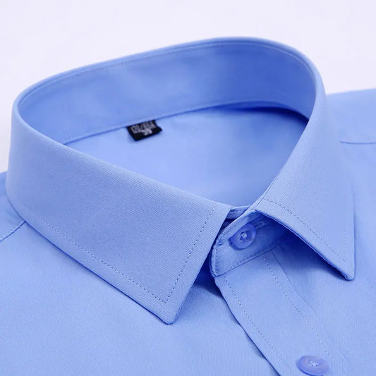 Men's Long-Sleeved Shirt Business Casual Solid Color Striped Plaid Spring Summer Free Ironing All Fit Tooling Comfortable