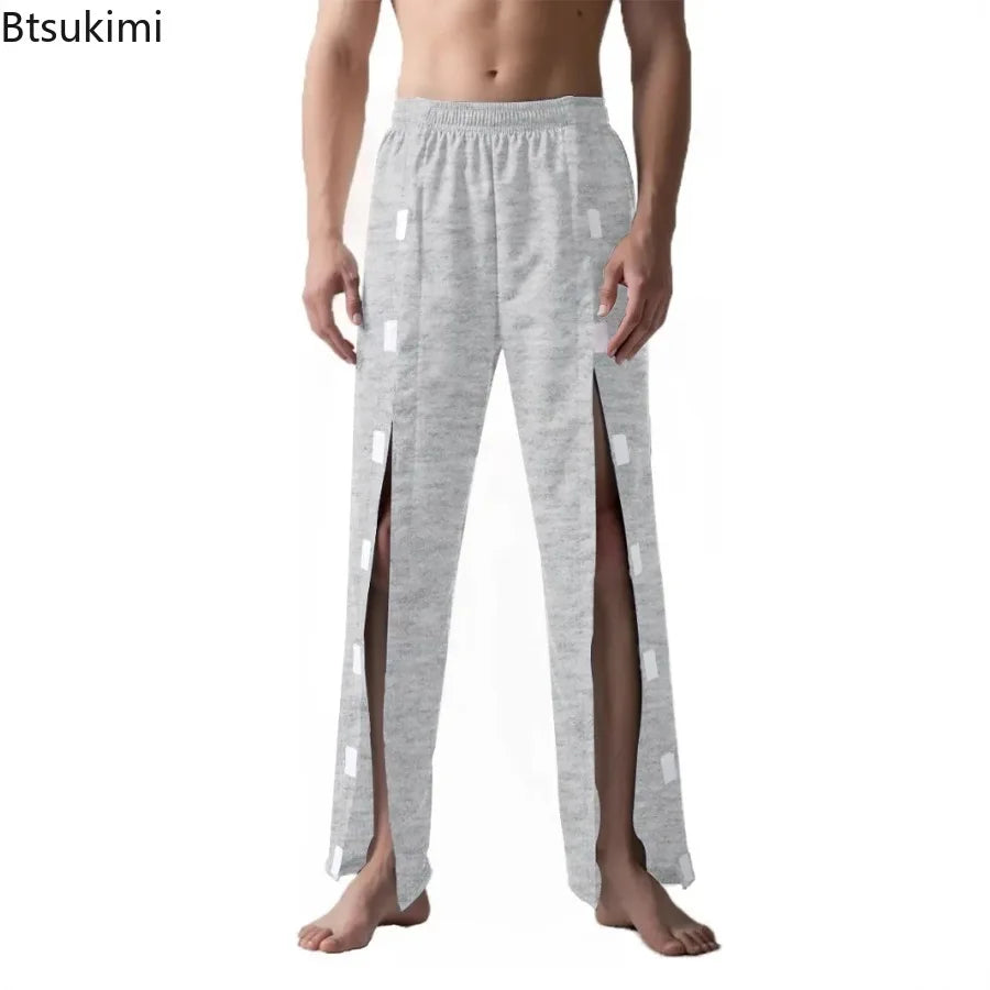 New Men's Patient Clothing Easy To Wear and Take Off Paralysis Incontinence Bedridden Pants Fracture for Men Loose Full Trousers