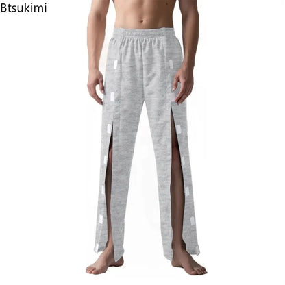 New Men's Patient Clothing Easy To Wear and Take Off Paralysis Incontinence Bedridden Pants Fracture for Men Loose Full Trousers