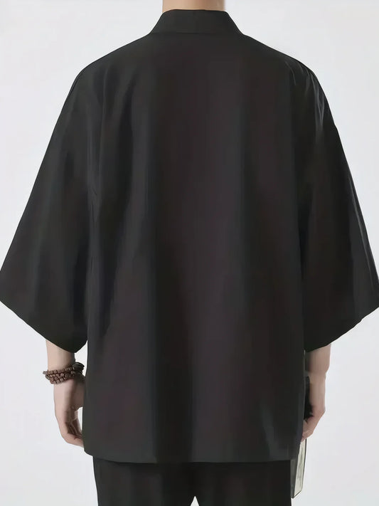 Traditional Asian Clothes:Chinese Style Traditional Clothing Men Summer Lightweight Japanese Kimono Shirt Men Women Cardigan