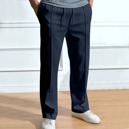Pant men 2026 casual new casual men's solid color sporty high-waisted drawstring long leg pants men's clothing