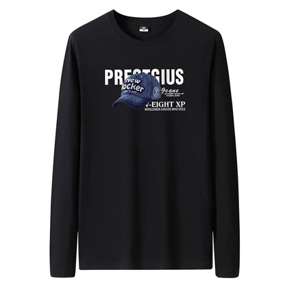 T Shirts Men New Fashion 2025 O-Neck Slim Long Black Sleeve T-Shirt Male Clothing Casual Tee Shirt 28 Styles Plus Size S-6XL