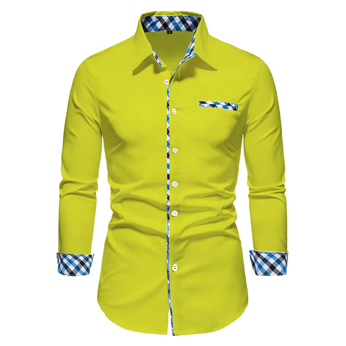 2023 Men's Hot Selling Business Office Long Sleeve Solid Color Spliced Shirt Outdoor Street Leisure High Quality Fabric Polo Top