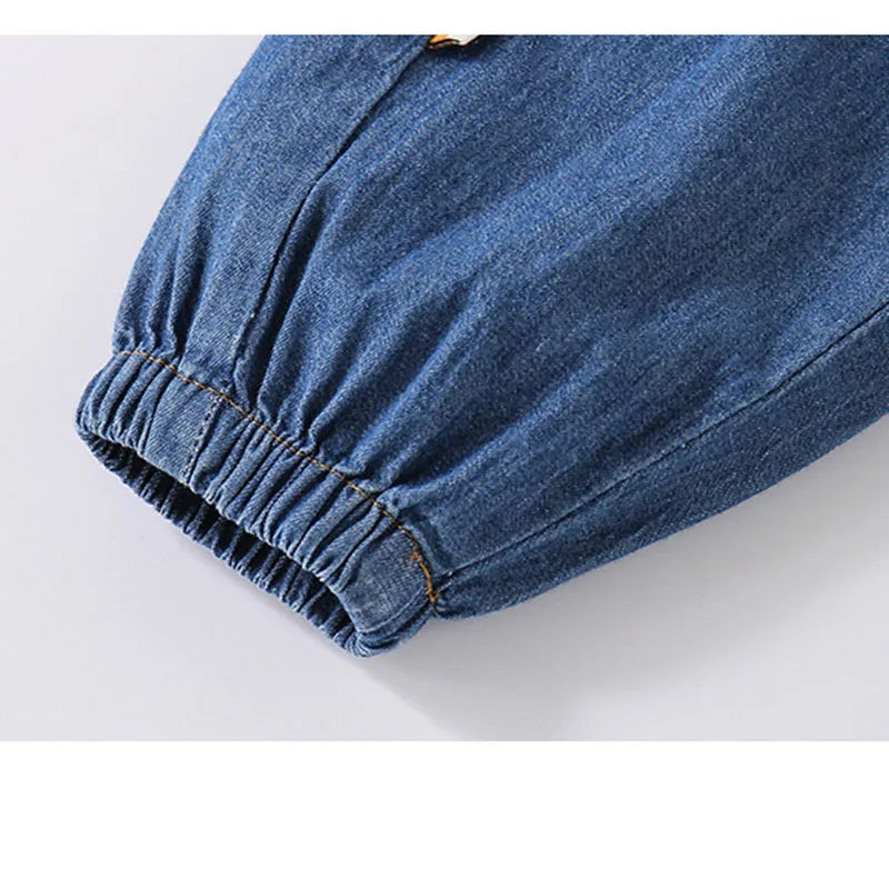 Summer Fashion Baby Girl Boy Jeans Bear Mark Trousures Children Cotton Clothing 1-6 Y Kids Costumn Toddler Comfortable Clothes