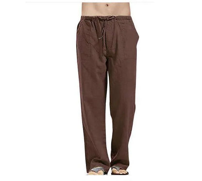 2023 new Men's Comfortable Cotton Linen Pants Male Autumn New Breathable Solid Color Linen Trousers Fitness Pants Streetwear