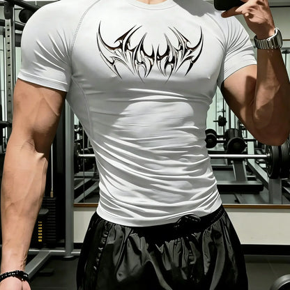 New Men's and Women's Fitness Clothing, Trendy Pattern Printing, High Elasticity, Breathable Tight-Fitting Fabric