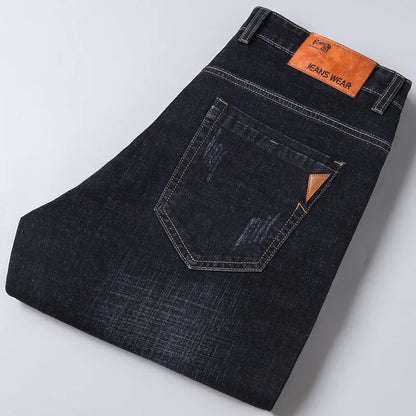 2026 NEW Men Men's Fashion Business Jeans Classic Style Casual Stretch Slim Jean Pants Male Brand Denim Trousers Black Blue Me