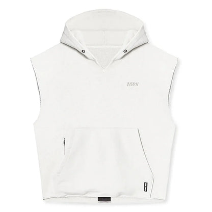 Mens Brand Gyms Clothing Bodybuilding Hooded Tank Top Cotton Sleeveless Vest Sweatshirt Fitness Workout Sportswear Tops Male