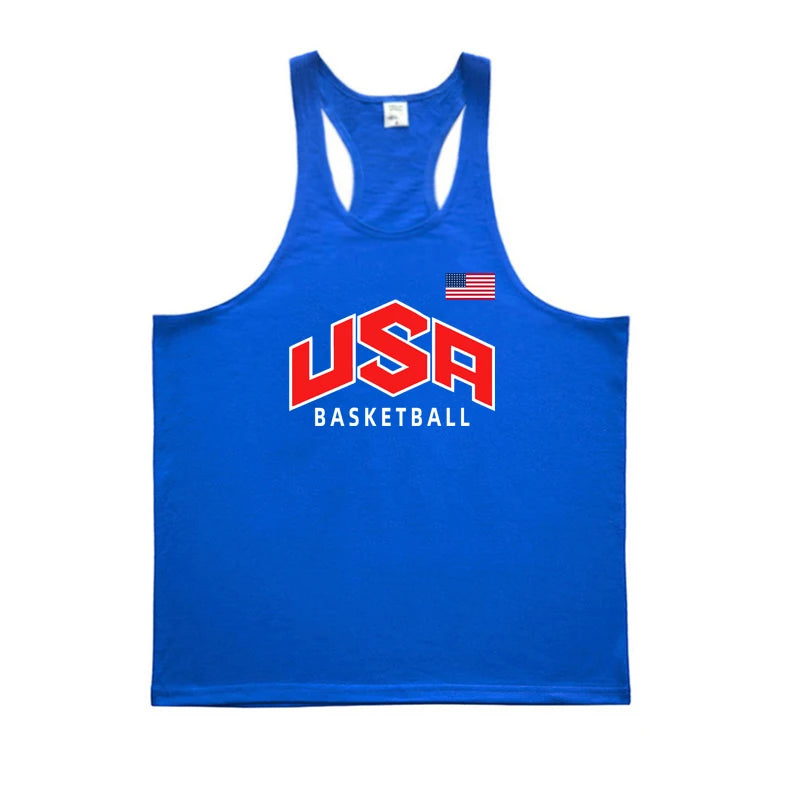 Mens Basketball Training Clothing Bodybuilding Workout Tank Tops Cotton Breathable Sport T-shirt Gym Fitness Running Singlets