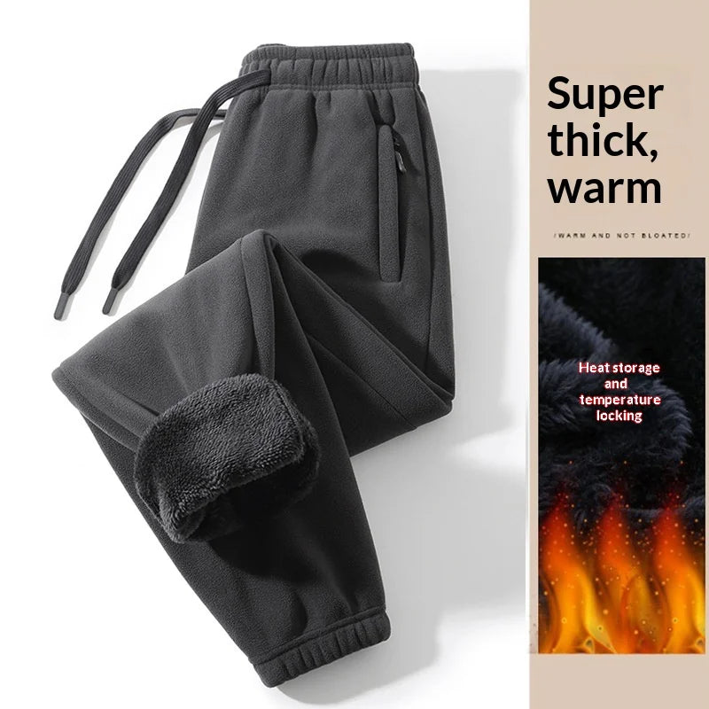 Men Trousers Double-sided Fleece Casual Pants Sweatshirt Boa Fur Men's Clothing Warm Knitted Sports Shorts Man Gifts Clothes