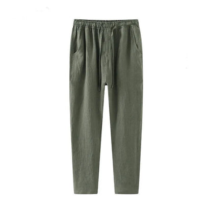 Pants Men's Summer Thin Nine-Point Pants Solid Color Versatile Casual Straight Leg Wide