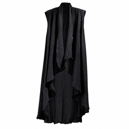 Mens Sleeveless Vest Light Breathable Mid-Length Cape Streetwear Fashion Youth Outerwear Campus Cloak Men'S Clothing 2025 New