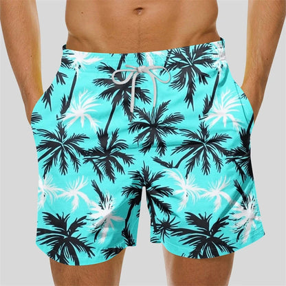 2025 New Men's Sportswear Gym Beach Shorts 3D Print Tropical Plant Pattern Men Shorts Comfortable Quick Drying Men Beach Shorts