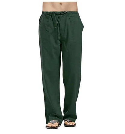2023 new Men's Comfortable Cotton Linen Pants Male Autumn New Breathable Solid Color Linen Trousers Fitness Pants Streetwear