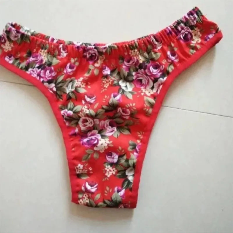 Thong Man's Floral Soft Silky Touch Silky Briefs Live Show DJ Club Sexy Costumes Private Party
