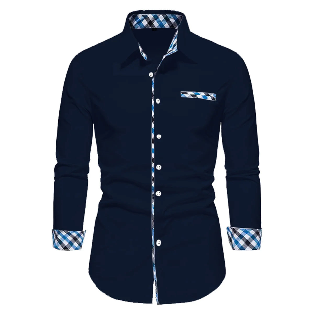 2023 Men's Hot Selling Business Office Long Sleeve Solid Color Spliced Shirt Outdoor Street Leisure High Quality Fabric Polo Top