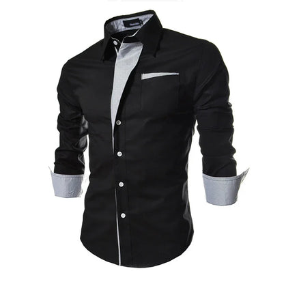 White Striped Shirts Mens 2025 Long Sleeved Business Slim Fit Male Shirt Black Social Clothes Camisa Masculina Vetement Homme