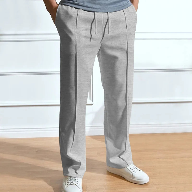 Pant men 2026 casual new casual men's solid color sporty high-waisted drawstring long leg pants men's clothing
