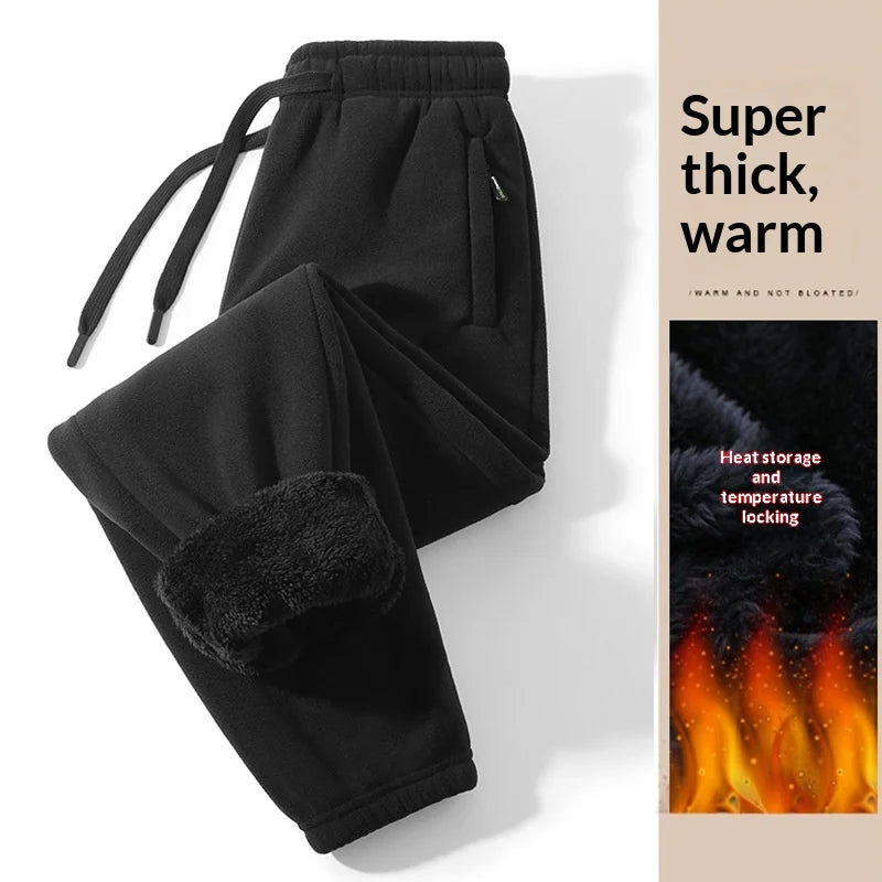 Men Trousers Double-sided Fleece Casual Pants Sweatshirt Boa Fur Men's Clothing Warm Knitted Sports Shorts Man Gifts Clothes
